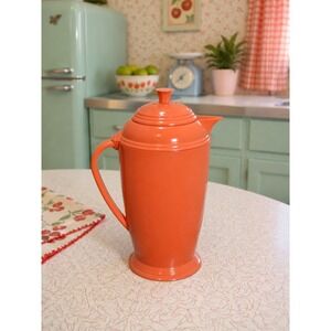 Vintage & Retired Fiesta Persimmon Plastic Thermos Carafe By HOMER LAUGHLIN